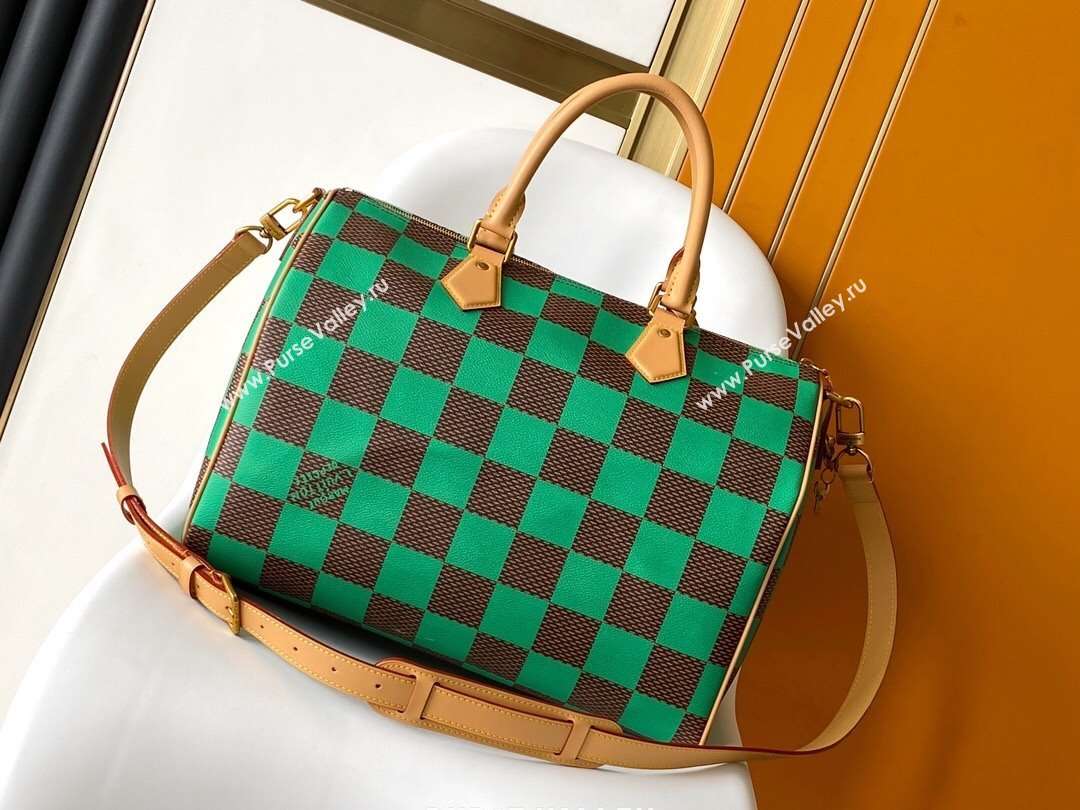 Louis Vuitton Speedy 40 Bandouliere Damier Pop in Damier Pop Coated Canvas N40579 Green 2024 (K-24072507)