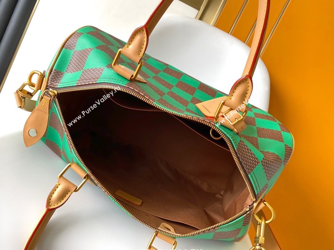 Louis Vuitton Speedy 40 Bandouliere Damier Pop in Damier Pop Coated Canvas N40579 Green 2024 (K-24072507)