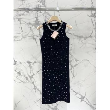 Miu Miu Crystal Knit Dress M6522 Black 2024 (Q-24060522)