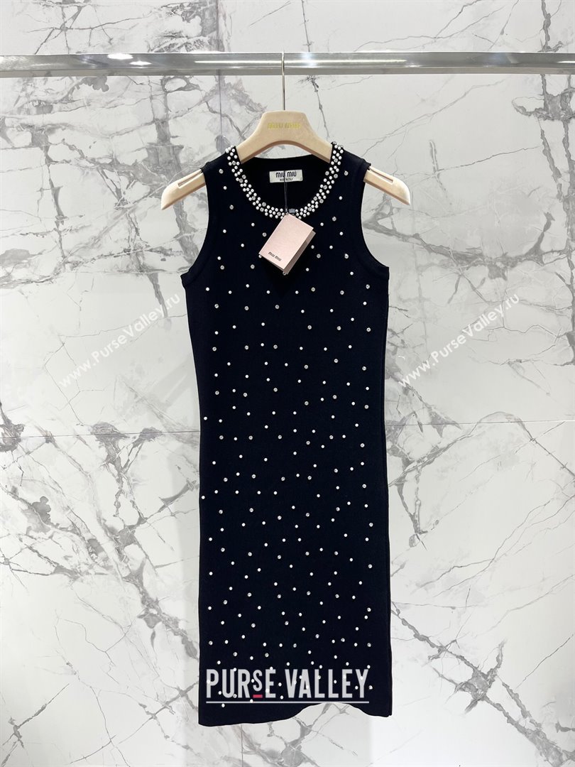 Miu Miu Crystal Knit Dress M6522 Black 2024 (Q-24060522)