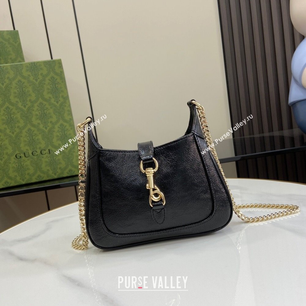 Gucci Jackie Notte Mini Bag in Patent Leather ‎782889 Black 2024 (XLU-24041110 )