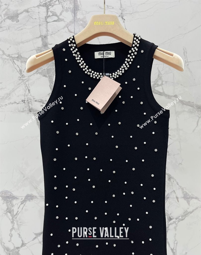 Miu Miu Crystal Knit Dress M6522 Black 2024 (Q-24060522)