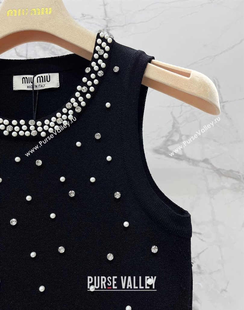 Miu Miu Crystal Knit Dress M6522 Black 2024 (Q-24060522)