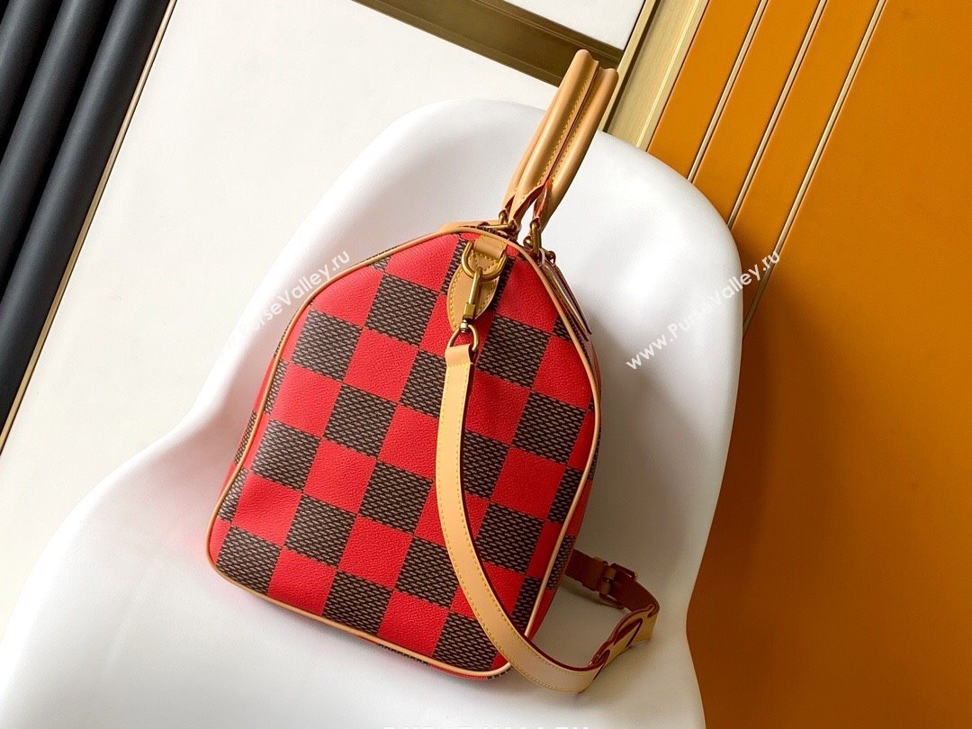 Louis Vuitton Speedy 40 Bandouliere Damier Pop in Damier Pop Coated Canvas N40580 Red 2024 (K-24072306)