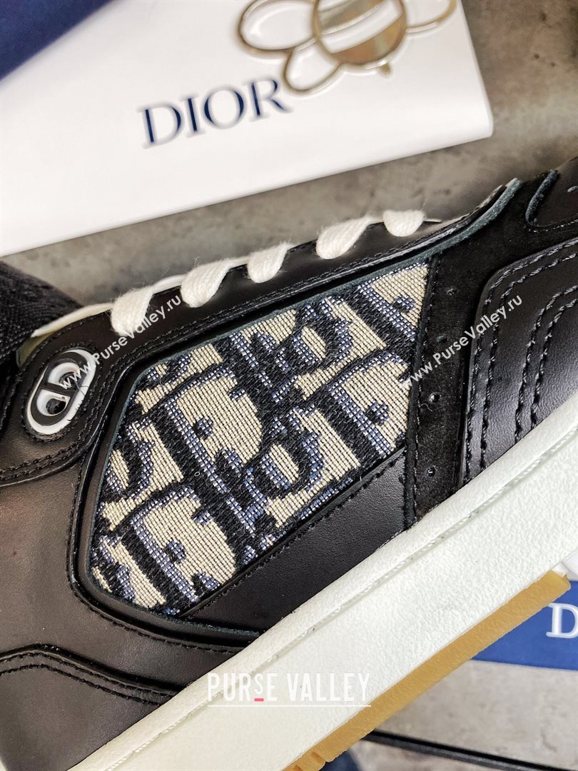 Dior B27 High-Top Sneakers in Black Calfskin and Oblique Jacquard 2020 (For Women and Men) (MD-20120344)