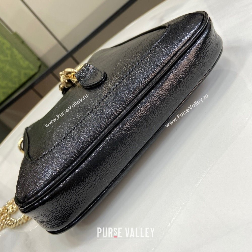 Gucci Jackie Notte Mini Bag in Patent Leather ‎782889 Black 2024 (XLU-24041110 )