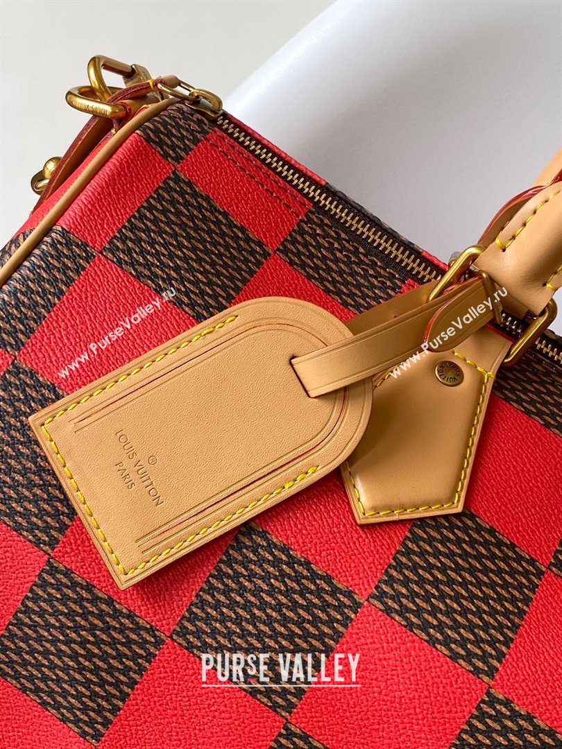 Louis Vuitton Speedy 40 Bandouliere Damier Pop in Damier Pop Coated Canvas N40580 Red 2024 (K-24072306)