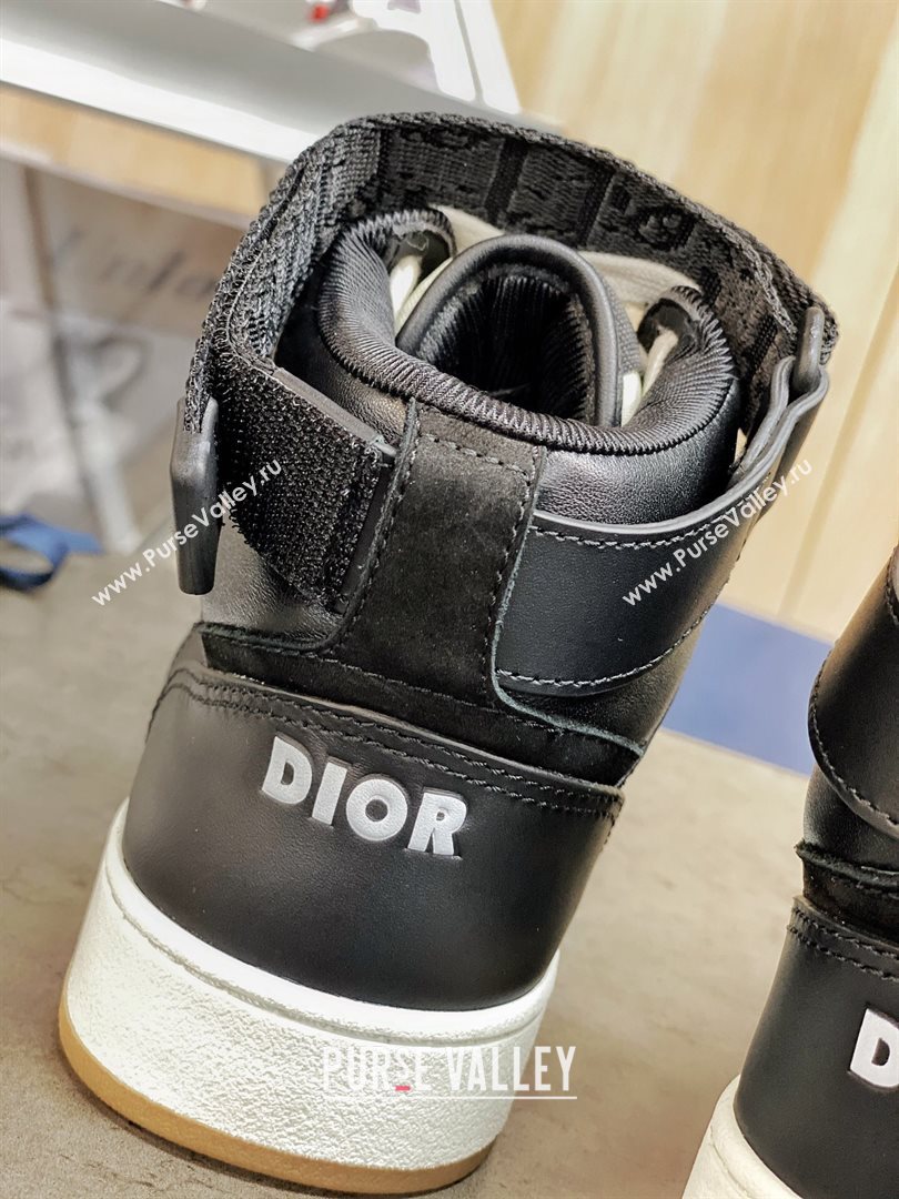 Dior B27 High-Top Sneakers in Black Calfskin and Oblique Jacquard 2020 (For Women and Men) (MD-20120344)