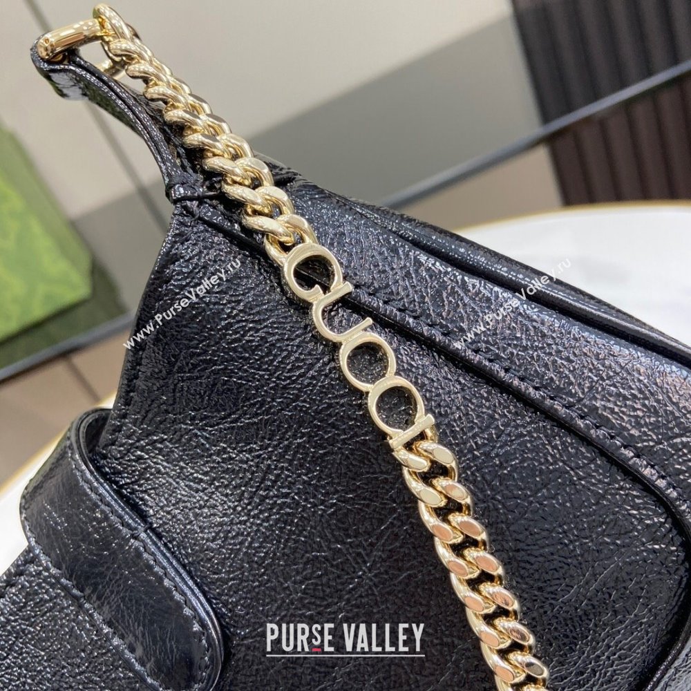Gucci Jackie Notte Mini Bag in Patent Leather ‎782889 Black 2024 (XLU-24041110 )
