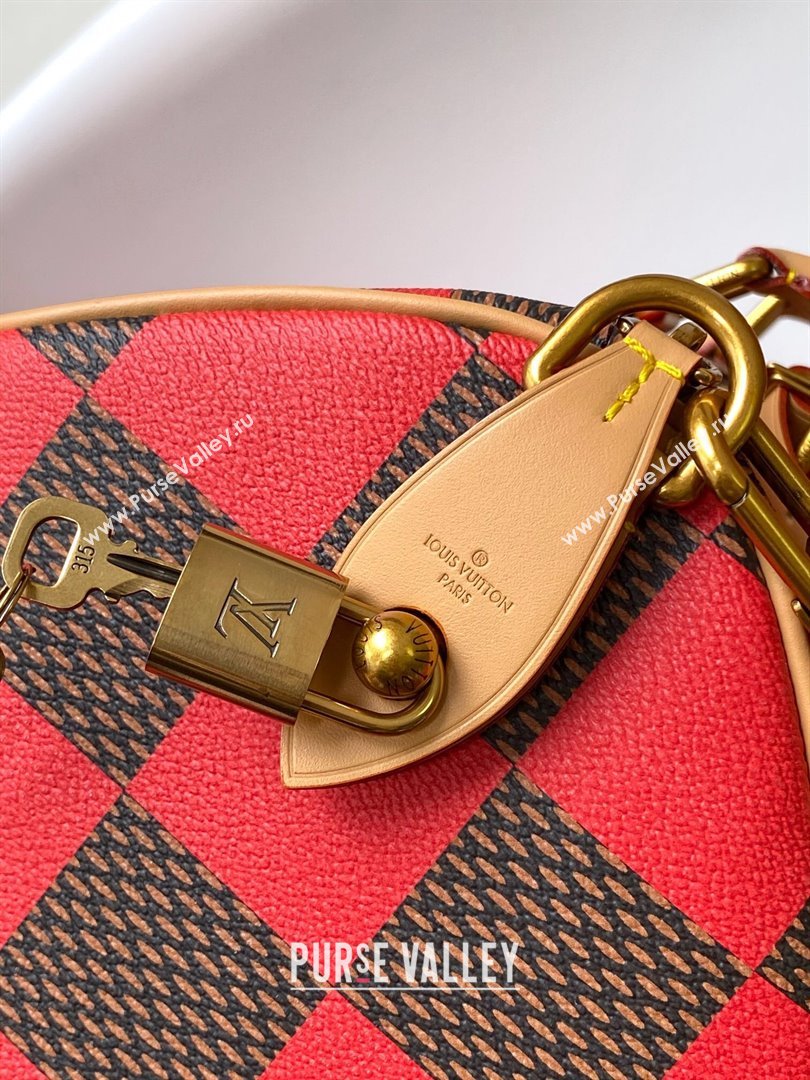 Louis Vuitton Speedy 40 Bandouliere Damier Pop in Damier Pop Coated Canvas N40580 Red 2024 (K-24072306)