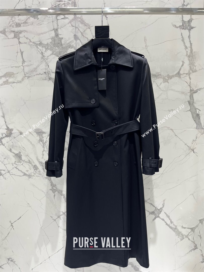 Saint Laurent Trench Coat S91910 Black 2024 (Q-24091910)