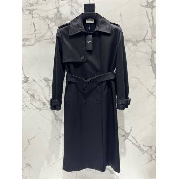 Saint Laurent Trench Coat S91910 Black 2024 (Q-24091910)