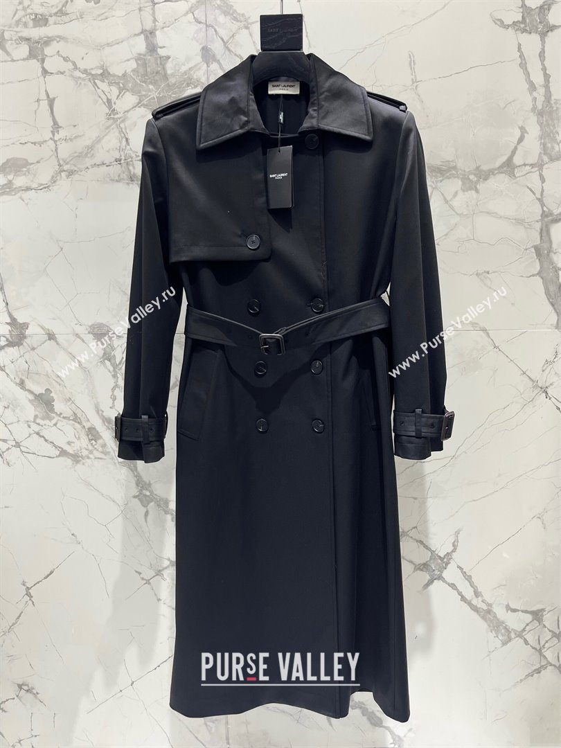 Saint Laurent Trench Coat S91910 Black 2024 (Q-24091910)