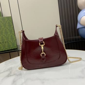 Gucci Jackie Notte Mini Bag in Patent Leather ‎782889 Burgundy 2024 (XLU-24041112)