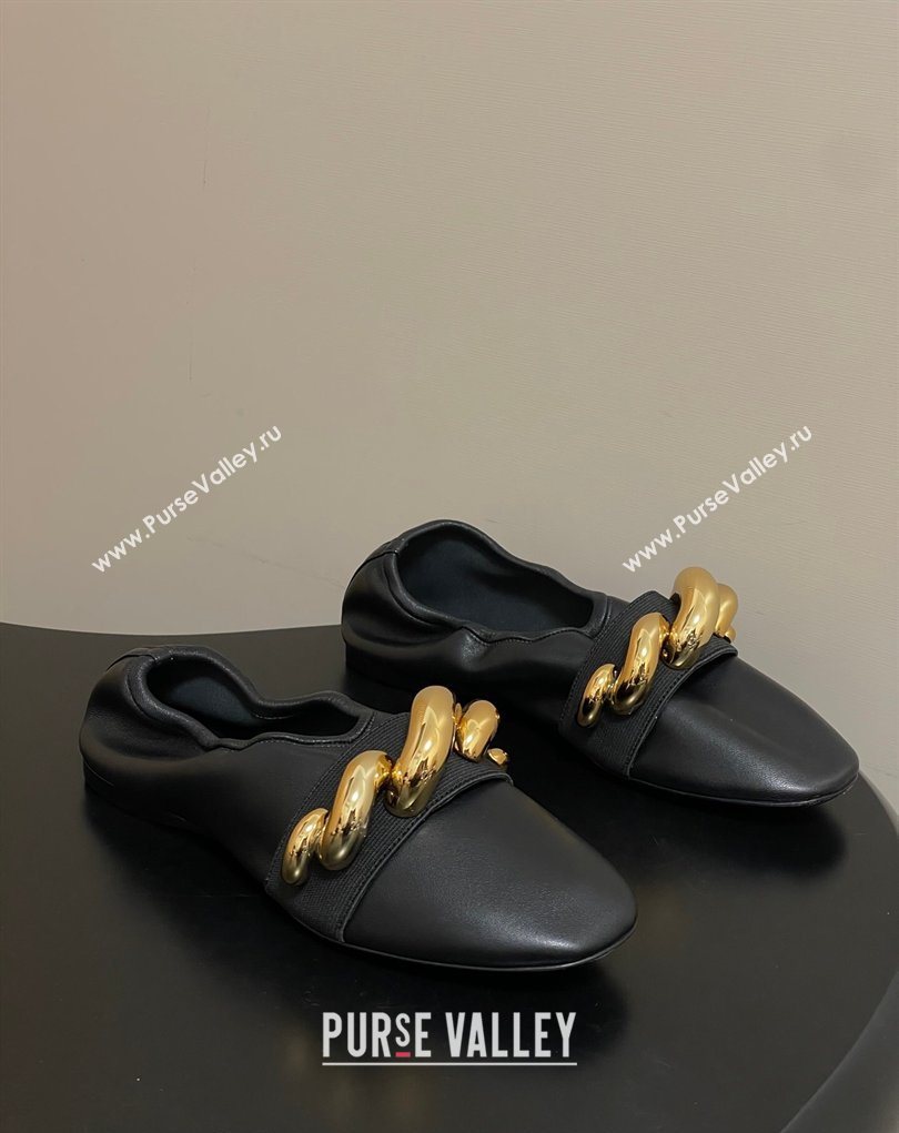 Alaia Jewel Slippers Flat in Leather Black 2026 AL020705 (MD-260207068)