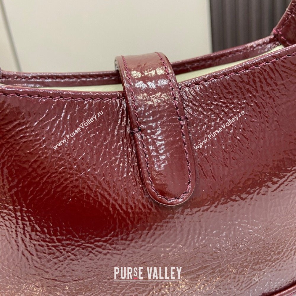 Gucci Jackie Notte Mini Bag in Patent Leather ‎782889 Burgundy 2024 (XLU-24041112)