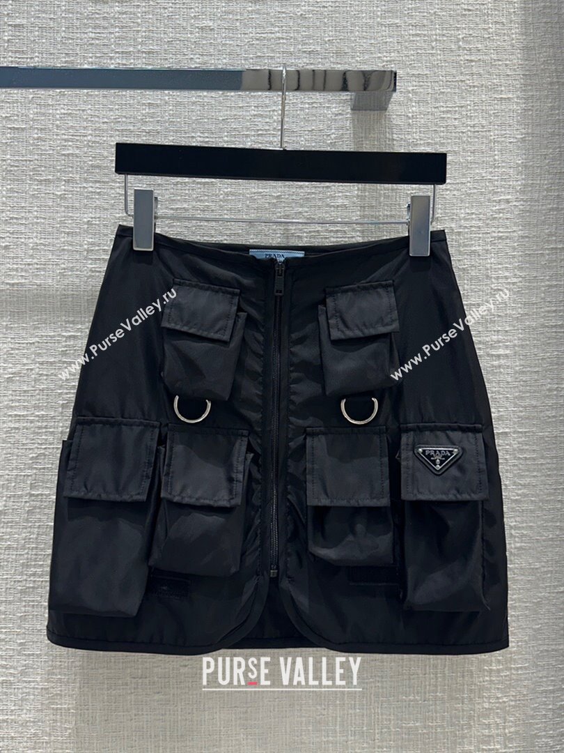 Prada Nylon Skirt P022320 Black 2024 (Q-24022320)