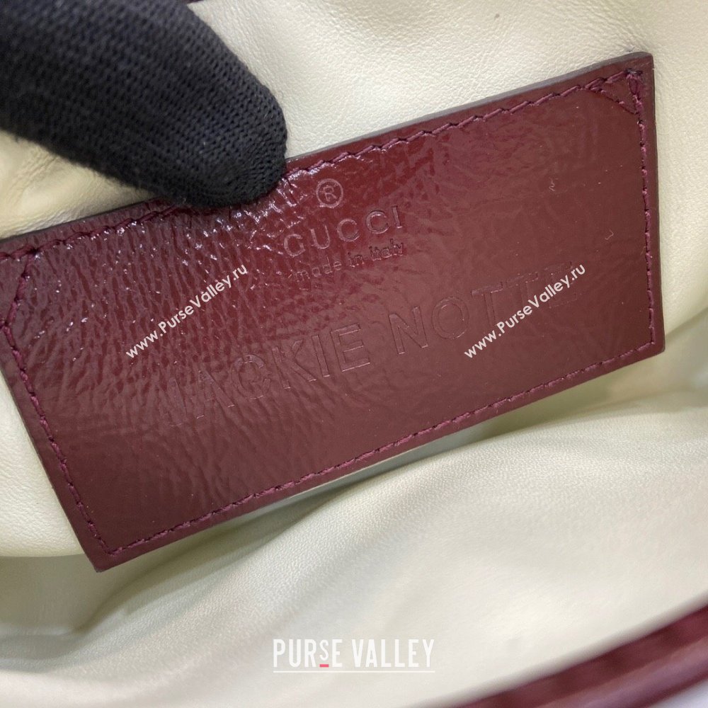 Gucci Jackie Notte Mini Bag in Patent Leather ‎782889 Burgundy 2024 (XLU-24041112)