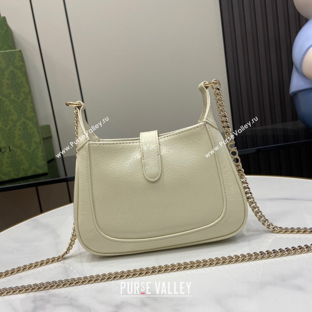 Gucci Jackie Notte Mini Bag in Patent Leather ‎782889 Ivory 2024 (XLU-24041113)
