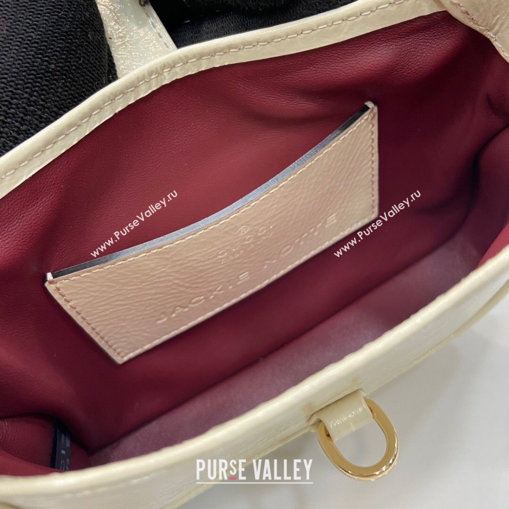 Gucci Jackie Notte Mini Bag in Patent Leather ‎782889 Ivory 2024 (XLU-24041113)
