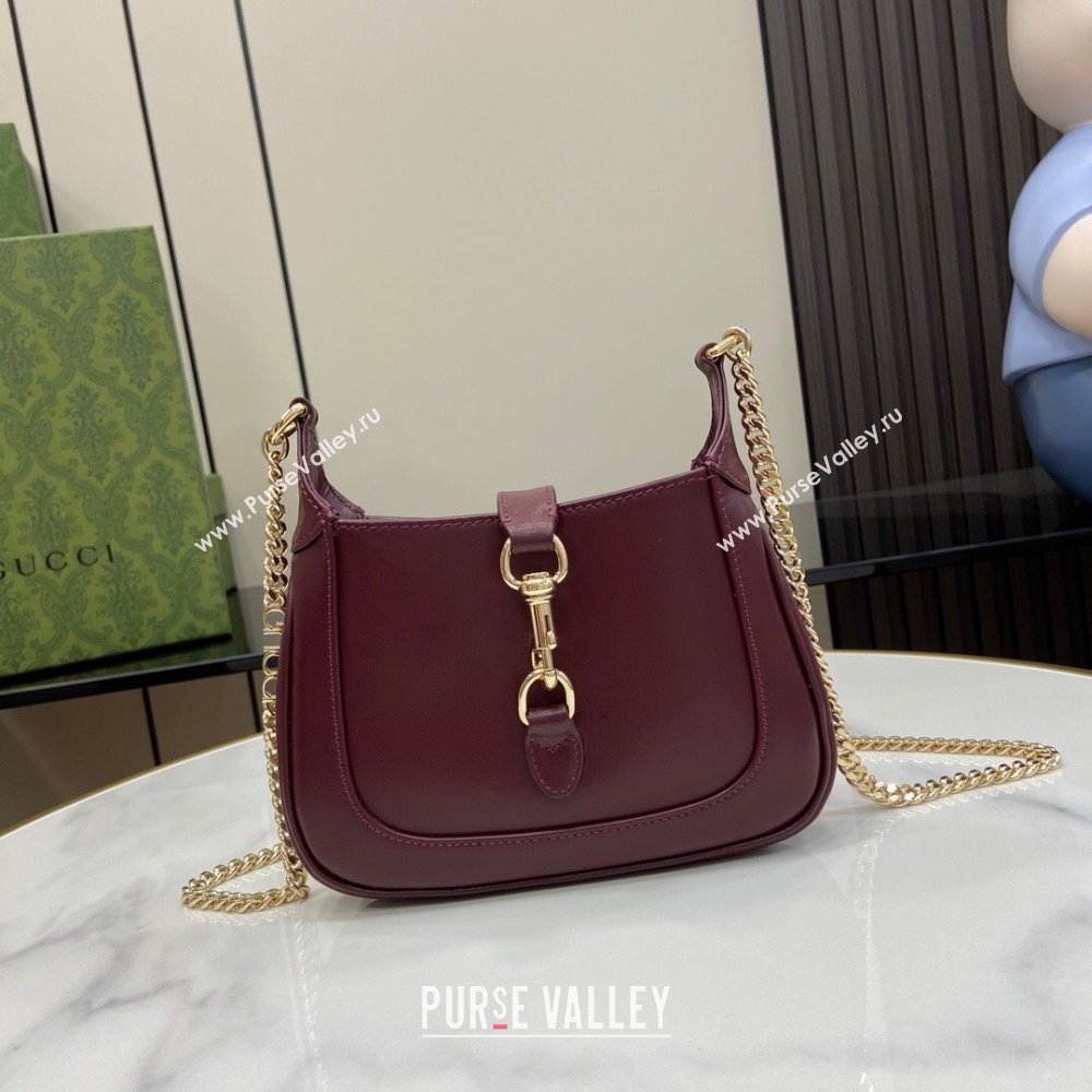 Gucci Jackie Notte Mini Bag in Smooth Leather ‎782889 Burgundy 2024 (XLU-24041114)
