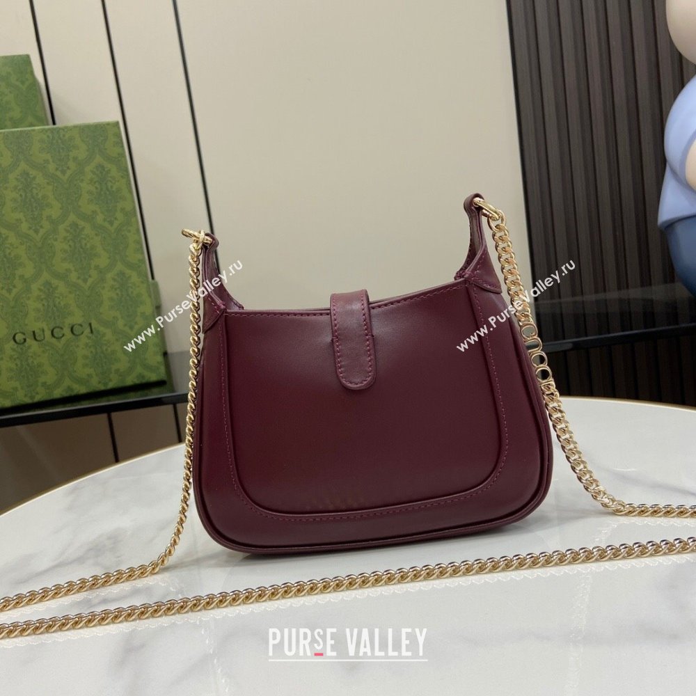 Gucci Jackie Notte Mini Bag in Smooth Leather ‎782889 Burgundy 2024 (XLU-24041114)