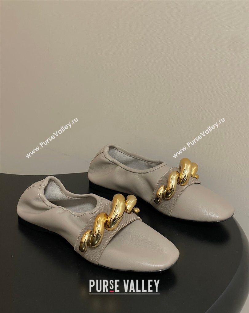 Alaia Jewel Slippers Flat in Leather Grey 2026 AL020705 (MD-260207070)