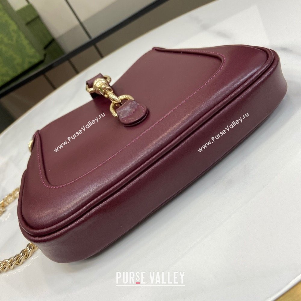 Gucci Jackie Notte Mini Bag in Smooth Leather ‎782889 Burgundy 2024 (XLU-24041114)