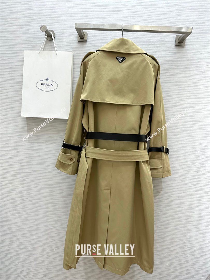 Prada Long Trench Coat with Belt P91912 Khaki 2024 (Q-24091912)