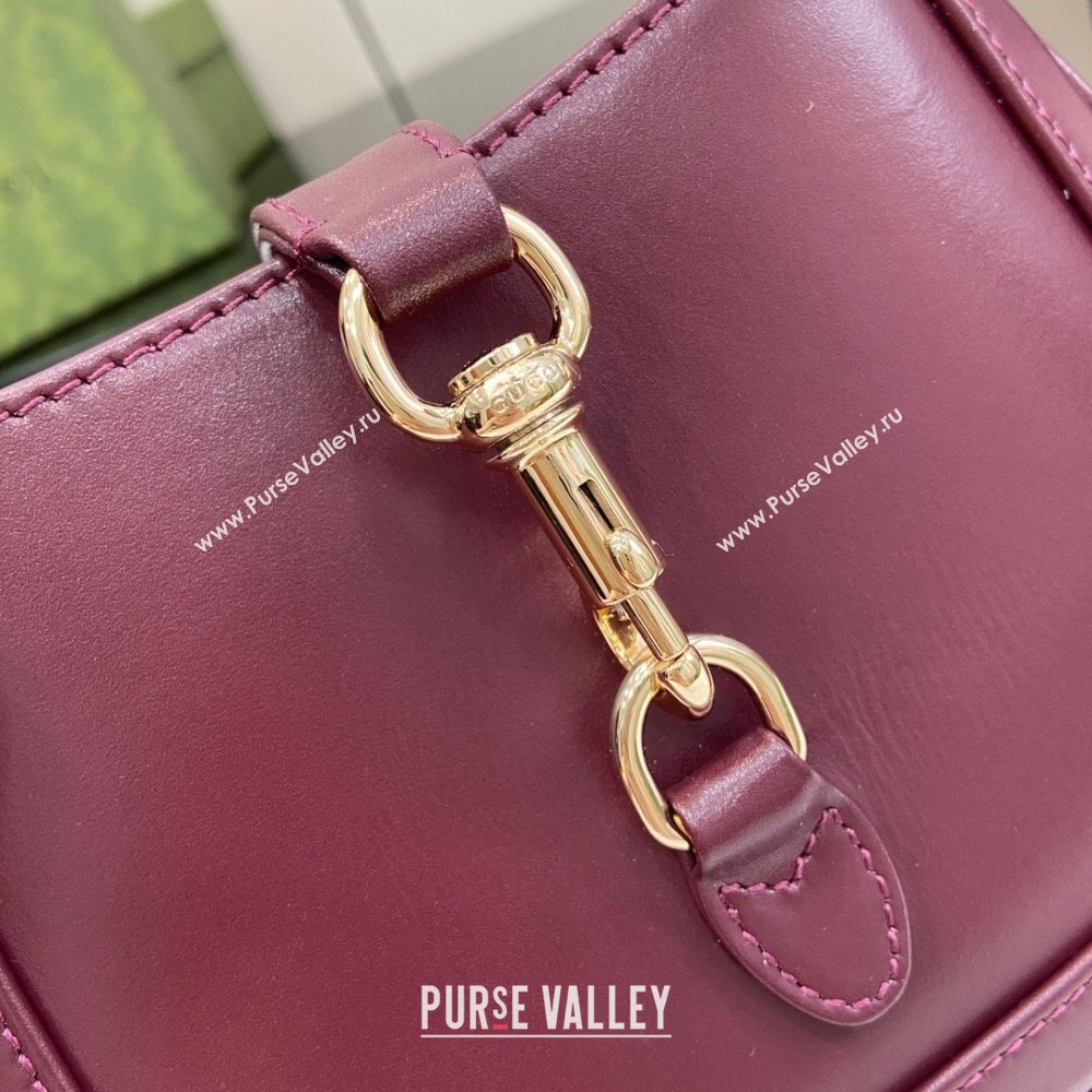 Gucci Jackie Notte Mini Bag in Smooth Leather ‎782889 Burgundy 2024 (XLU-24041114)