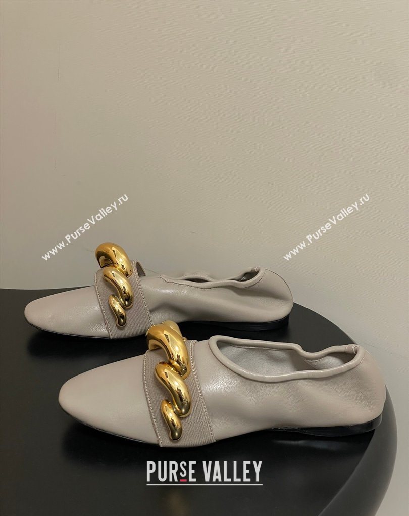 Alaia Jewel Slippers Flat in Leather Grey 2026 AL020705 (MD-260207070)