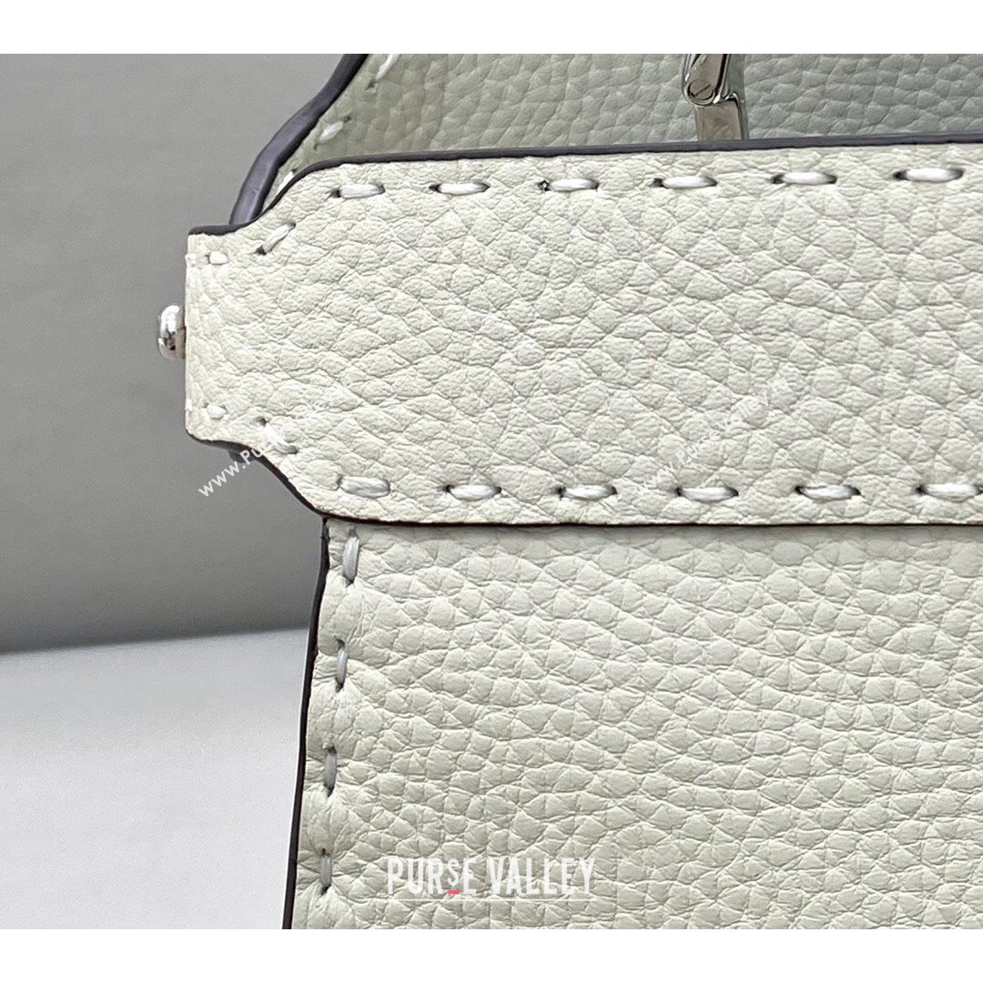 Fendi Peekaboo ISeeU Small Selleria Bag in Grained Calfskin White 2021 (CL-21090636)