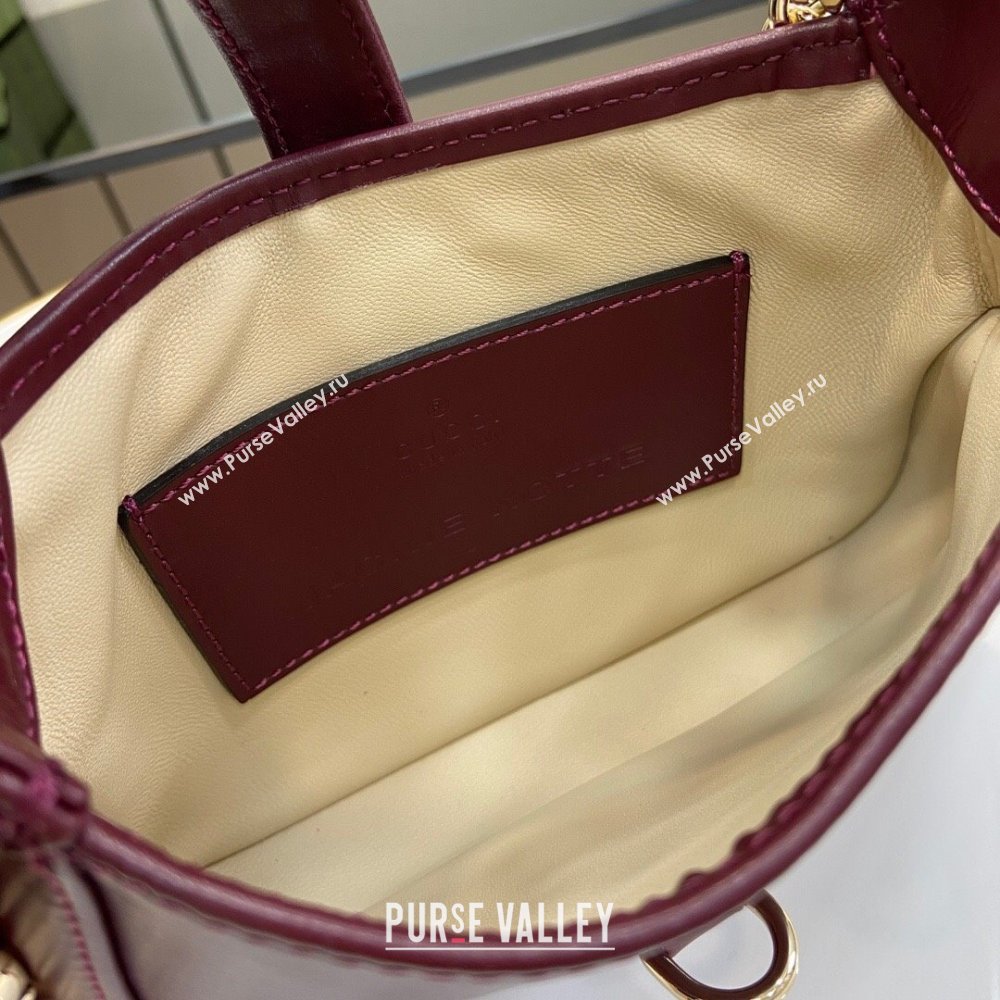 Gucci Jackie Notte Mini Bag in Smooth Leather ‎782889 Burgundy 2024 (XLU-24041114)