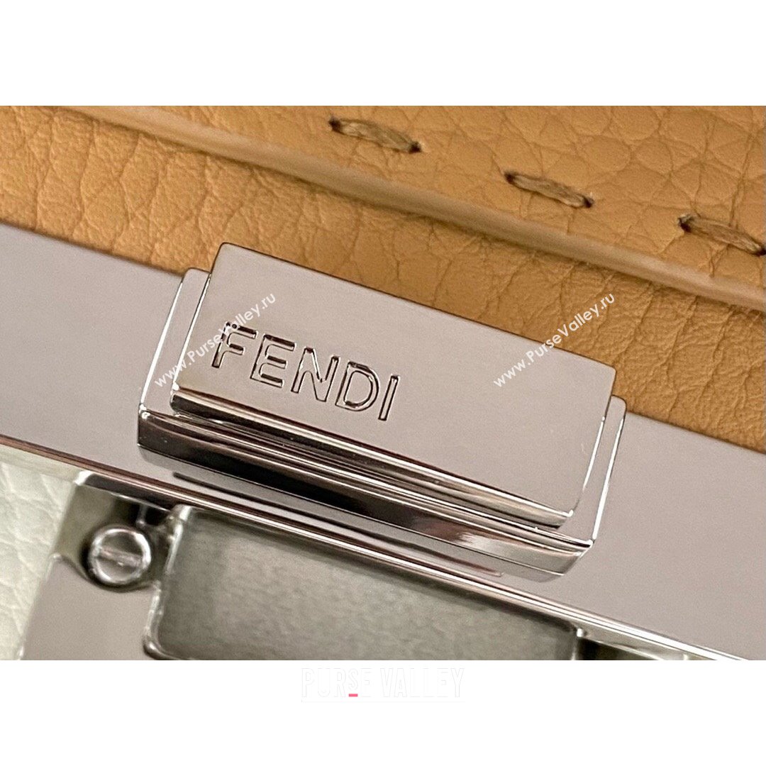 Fendi Peekaboo ISeeU Small Selleria Bag in Grained Calfskin White 2021 (CL-21090636)