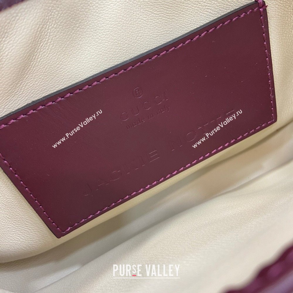 Gucci Jackie Notte Mini Bag in Smooth Leather ‎782889 Burgundy 2024 (XLU-24041114)