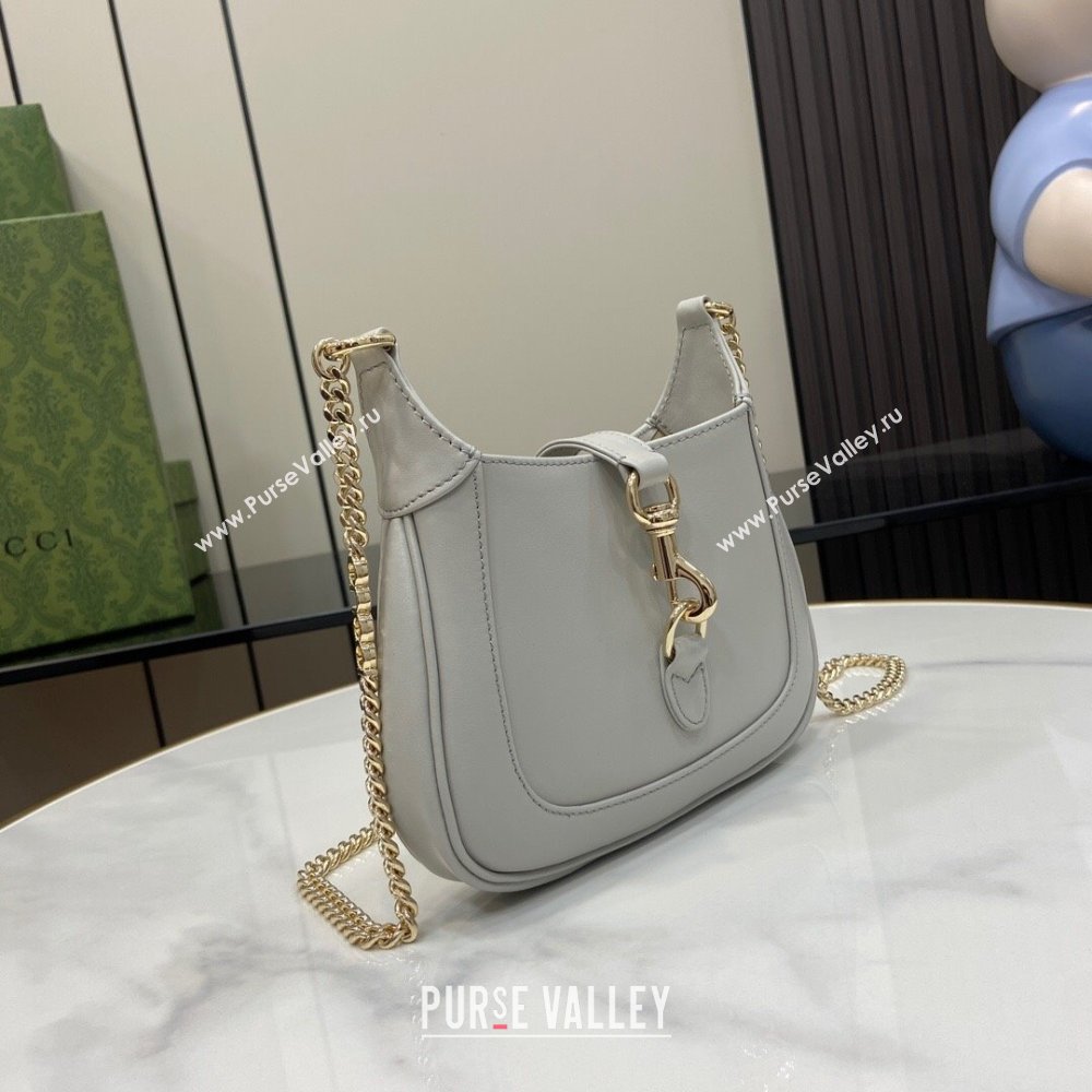 Gucci Jackie Notte Mini Bag in Smooth Leather ‎782889 Grey 2024 (XLU-24041116)