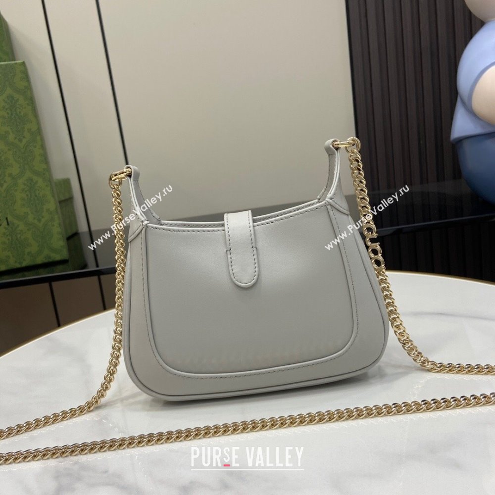 Gucci Jackie Notte Mini Bag in Smooth Leather ‎782889 Grey 2024 (XLU-24041116)