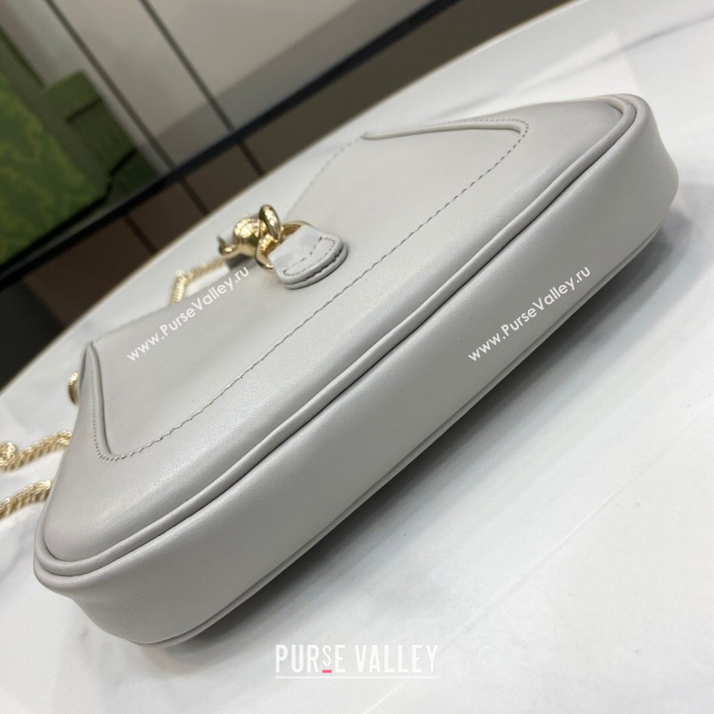Gucci Jackie Notte Mini Bag in Smooth Leather ‎782889 Grey 2024 (XLU-24041116)