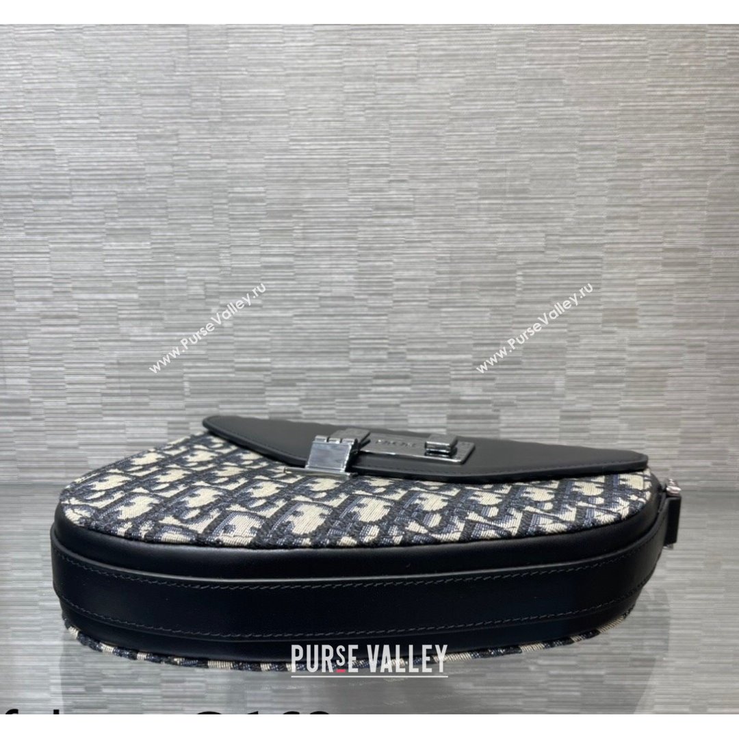 Dior Mens Lock Sanddle Bag in Oblique Jacquard Canvas and Calfskin Black 2021 (XXG-21090701)