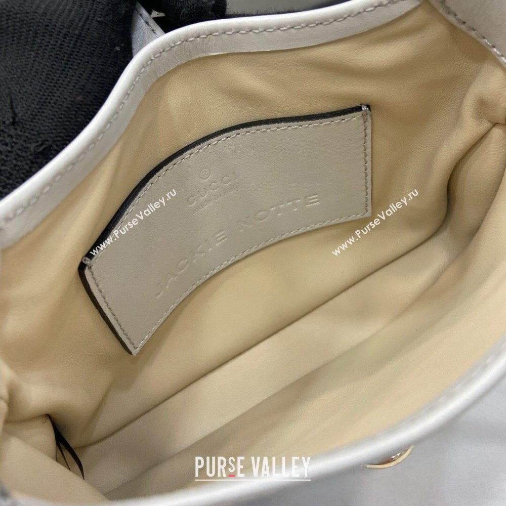 Gucci Jackie Notte Mini Bag in Smooth Leather ‎782889 Grey 2024 (XLU-24041116)