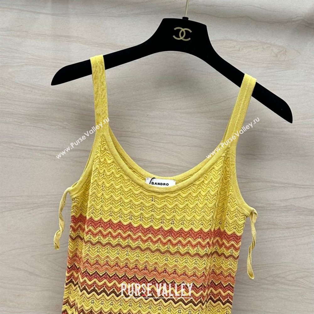 Sandro Knit Dress S6522 Yellow 2024 (Q-24060523)