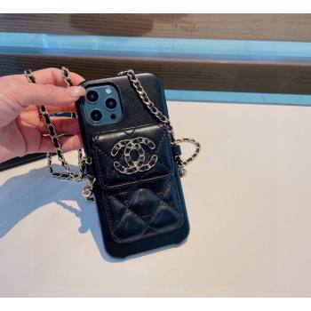 Chanel Quilted iPhone Case with Chain Black 2024 0727016 (A-240727031)