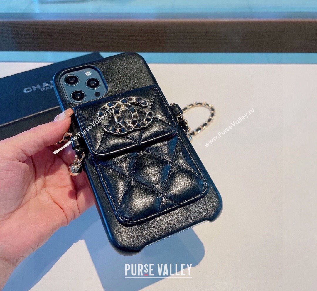 Chanel Quilted iPhone Case with Chain Black 2024 0727016 (A-240727031)