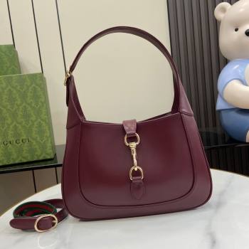 Gucci Jackie Small Shoulder Bag in Smooth Leather 782849 Burgundy 2024 (XLU-24041115)