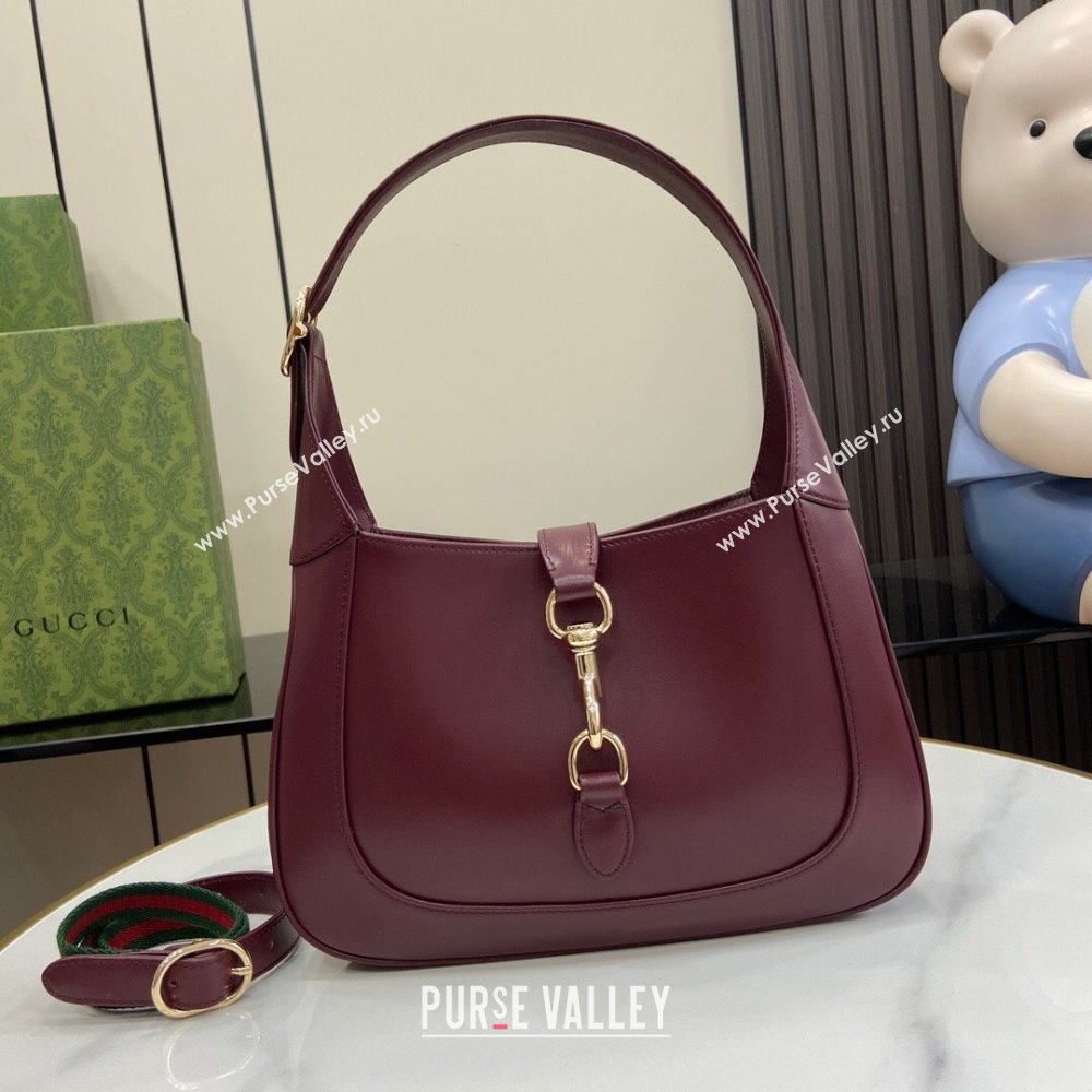 Gucci Jackie Small Shoulder Bag in Smooth Leather 782849 Burgundy 2024 (XLU-24041115)