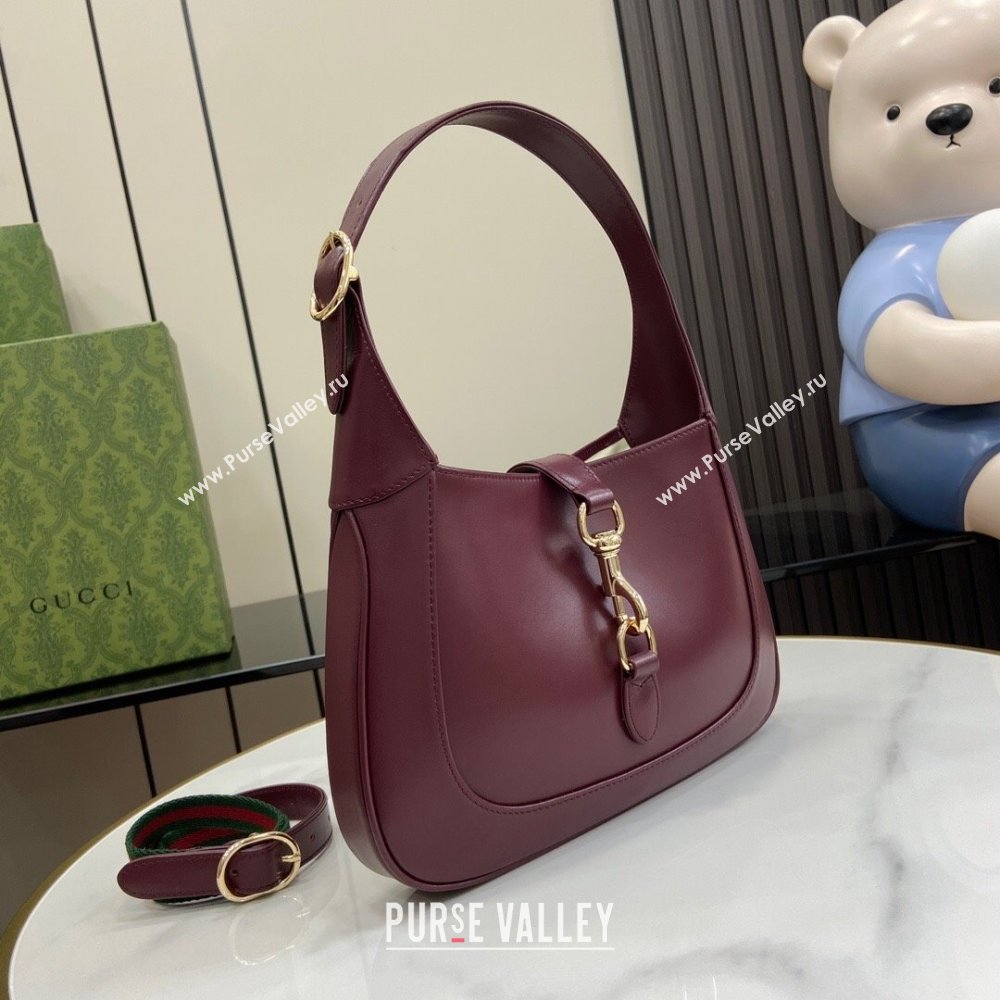 Gucci Jackie Small Shoulder Bag in Smooth Leather 782849 Burgundy 2024 (XLU-24041115)