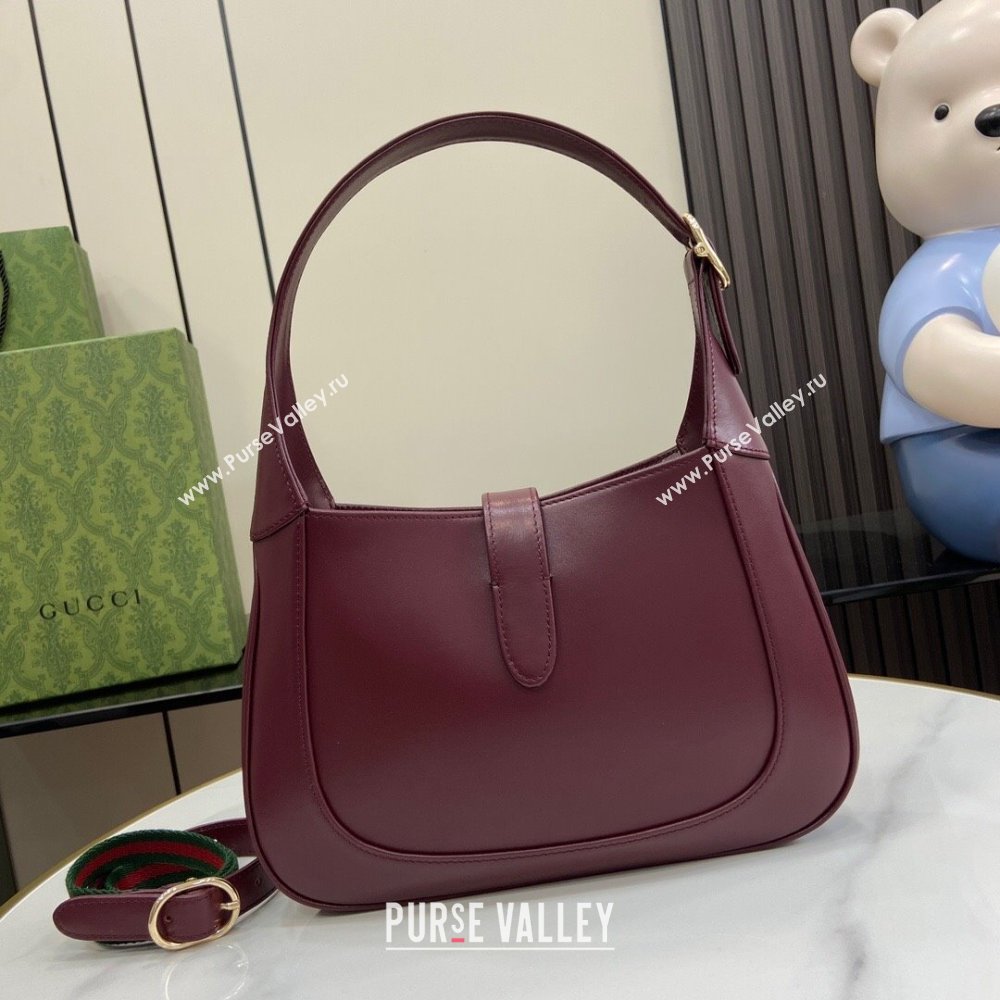Gucci Jackie Small Shoulder Bag in Smooth Leather 782849 Burgundy 2024 (XLU-24041115)
