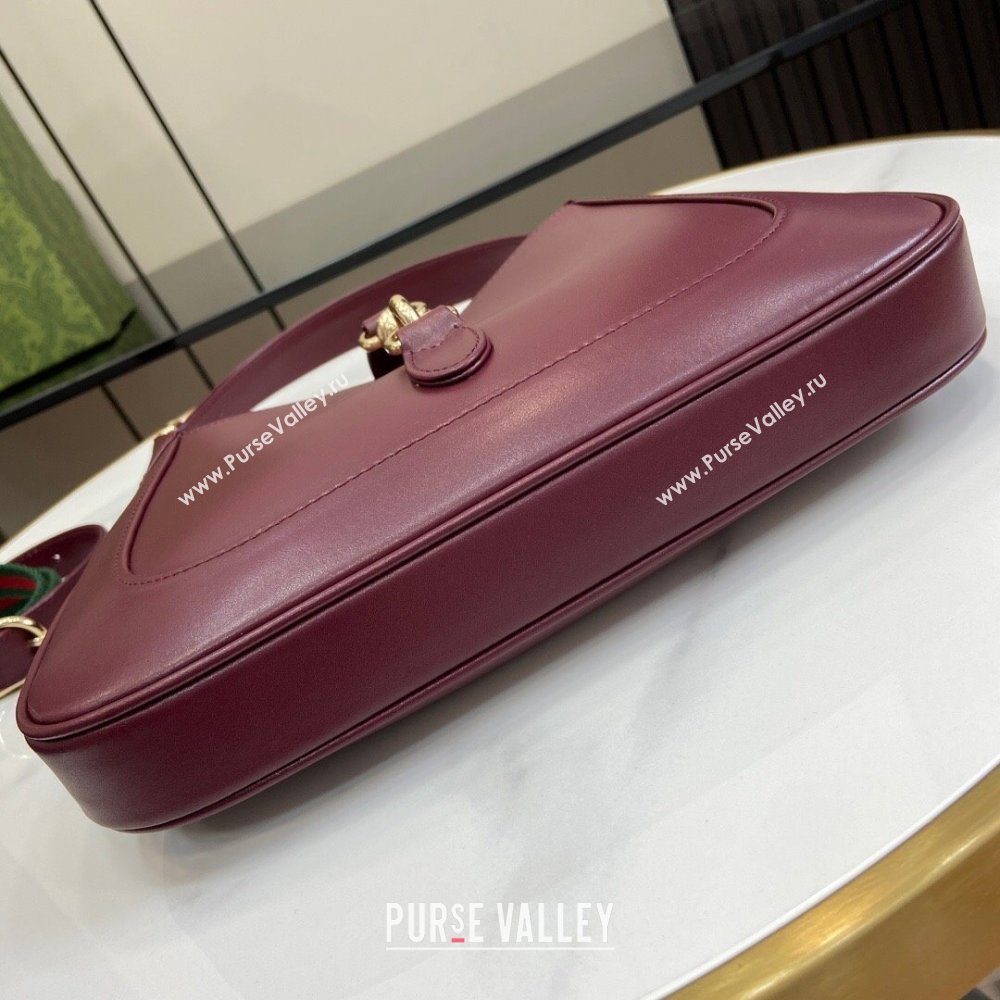Gucci Jackie Small Shoulder Bag in Smooth Leather 782849 Burgundy 2024 (XLU-24041115)