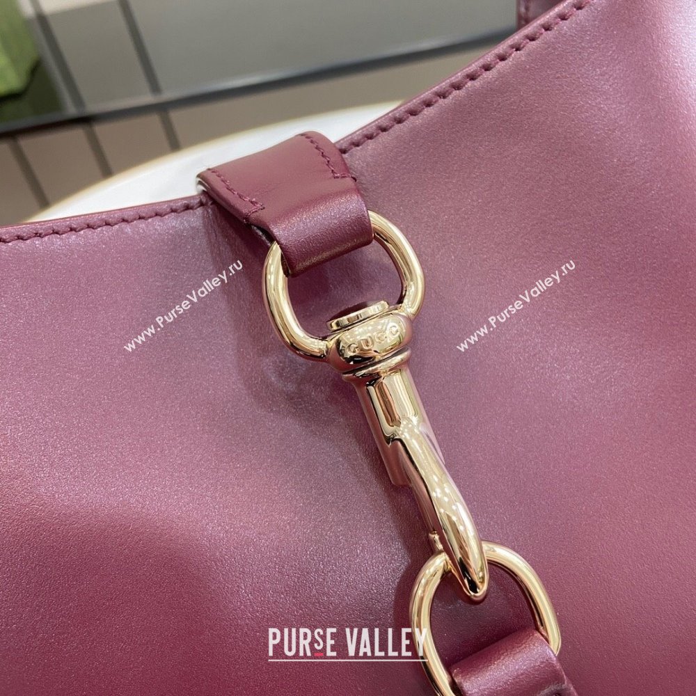 Gucci Jackie Small Shoulder Bag in Smooth Leather 782849 Burgundy 2024 (XLU-24041115)