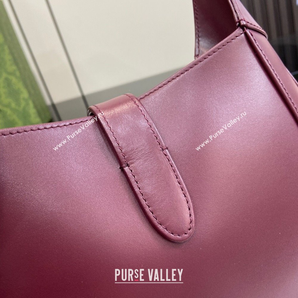 Gucci Jackie Small Shoulder Bag in Smooth Leather 782849 Burgundy 2024 (XLU-24041115)